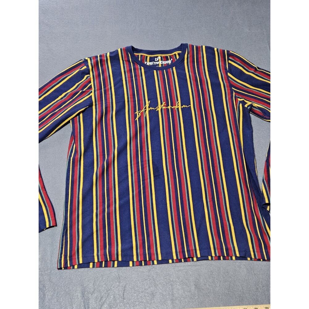 Upstanders Shirt Mens Extra Large Multicolor Amsterdam Striped Long Sleeve Boho